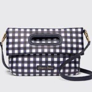 Draper James Navy Gingham Checkered Handbag